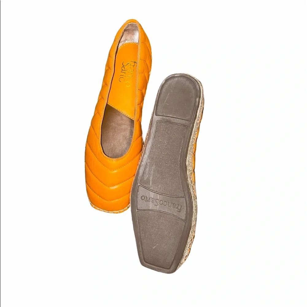 NEW Franco Sarto Kiya Slip On Espadrille Orange Quilted Comfort